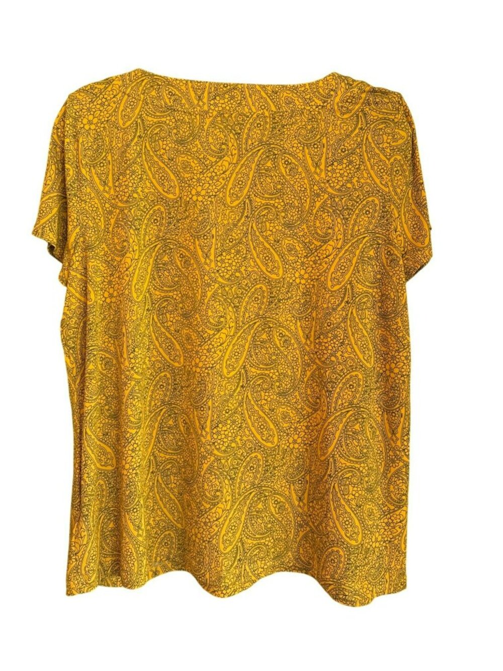 Vintage Liz Claiborne Yellow Grommet Detail Top Large Paisley Retro Y2K Edgy Mod - Picture 3 of 4